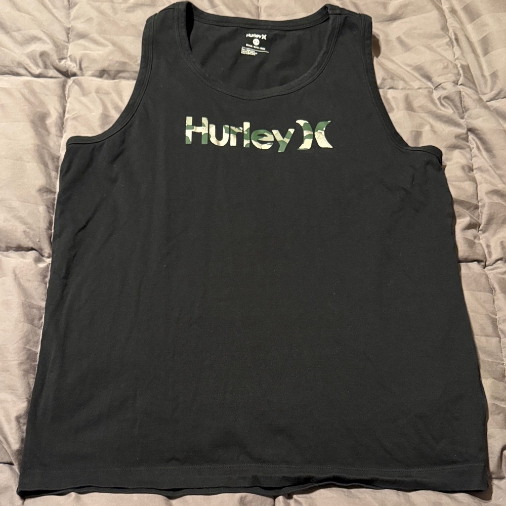 Hurley Black Tank with Camo Logo